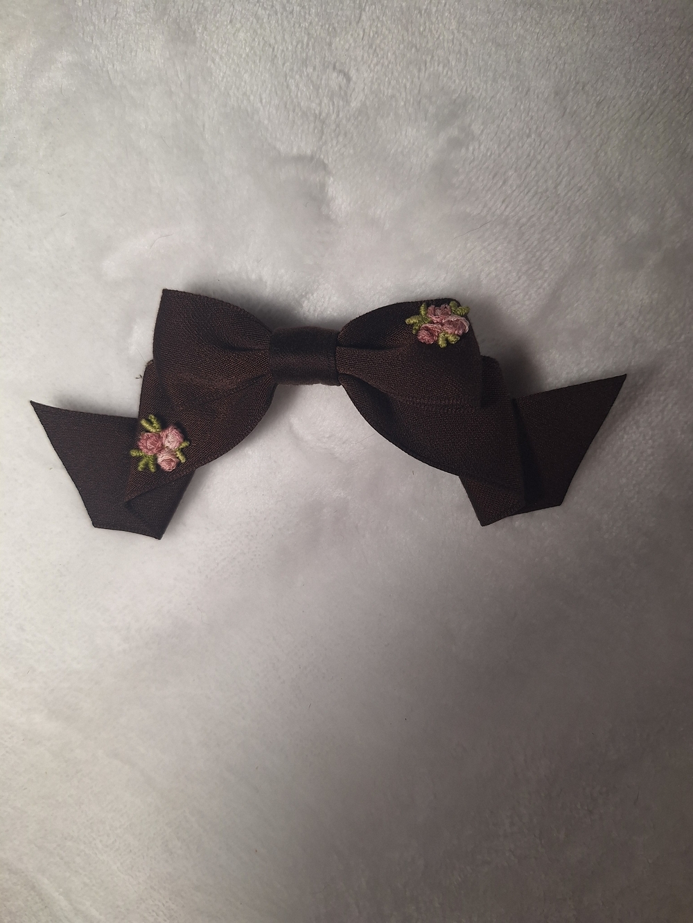 Innocent World Brown Floral Hair Bow Clips | Set of 2 | Classic Lolita - Picture 3 of 6